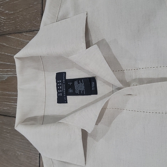 Crazy Horse By Liz Claiborne Linen Blend Button Up Blouse Size S - Picture 3 of 16